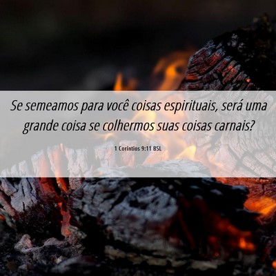 Picture 06 - 1 Coríntios 9:11 BSL - Se semeamos para você coisas espirituais, será - Bible Verse Picture