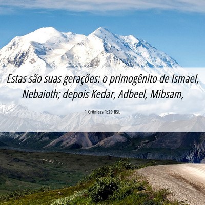Picture 06 - 1 Crônicas 1:29 BSL - Estas são suas gerações: o primogênito de - Bible Verse Picture