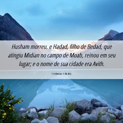 Picture 06 - 1 Crônicas 1:46 BSL - Husham morreu, e Hadad, filho de Bedad, que - Bible Verse Picture