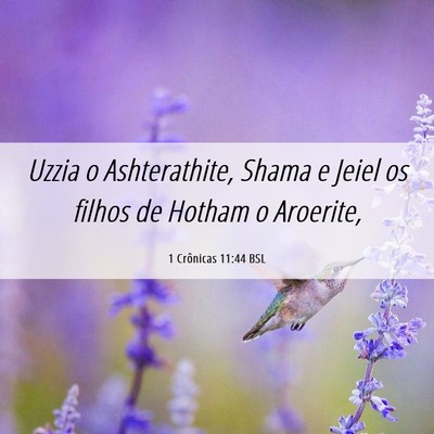 Picture 06 - 1 Crônicas 11:44 BSL - Uzzia o Ashterathite, Shama e Jeiel os filhos de - Bible Verse Picture