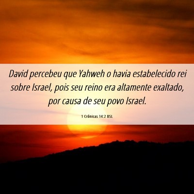Picture 06 - 1 Crônicas 14:2 BSL - David percebeu que Yahweh o havia estabelecido - Bible Verse Picture