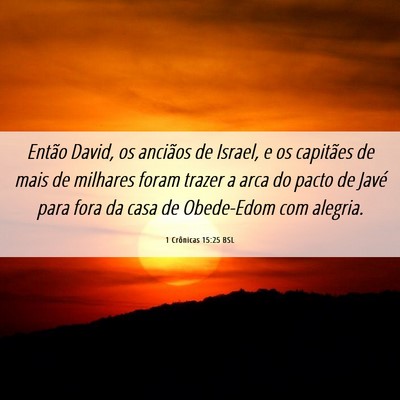 Picture 06 - 1 Crônicas 15:25 BSL - Então David, os anciãos de Israel, e os - Bible Verse Picture