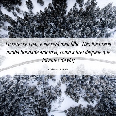 Picture 06 - 1 Crônicas 17:13 BSL - Eu serei seu pai, e ele será meu filho. Não lhe - Bible Verse Picture