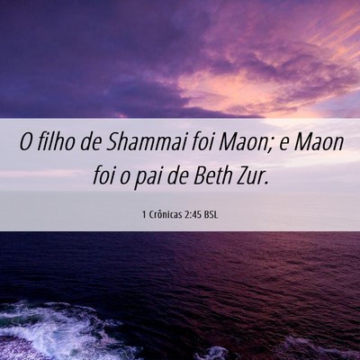 Picture 06 - 1 Crônicas 2:45 BSL - O filho de Shammai foi Maon; e Maon foi o pai de - Bible Verse Picture
