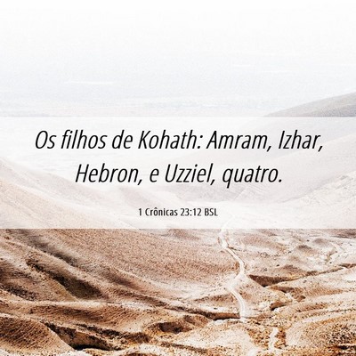 Picture 06 - 1 Crônicas 23:12 BSL - Os filhos de Kohath: Amram, Izhar, Hebron, e - Bible Verse Picture