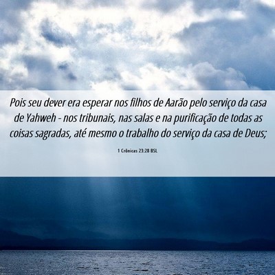 Picture 06 - 1 Crônicas 23:28 BSL - Pois seu dever era esperar nos filhos de Aarão - Bible Verse Picture