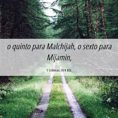 Picture 06 - 1 Crônicas 24:9 BSL - o quinto para Malchijah, o sexto para - Bible Verse Picture