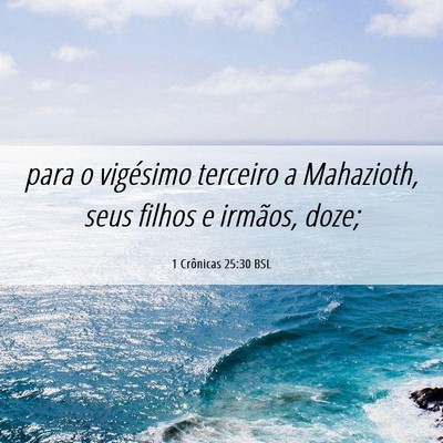Picture 06 - 1 Crônicas 25:30 BSL - para o vigésimo terceiro a Mahazioth, seus - Bible Verse Picture