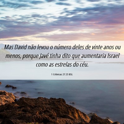 Picture 06 - 1 Crônicas 27:23 BSL - Mas David não levou o número deles de vinte - Bible Verse Picture