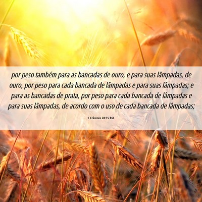 Picture 06 - 1 Crônicas 28:15 BSL - por peso também para as bancadas de ouro, e para - Bible Verse Picture