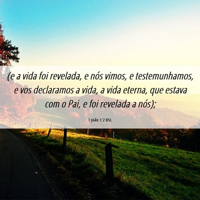 Picture 06 - 1 João 1:2 BSL - (e a vida foi revelada, e nós vimos, e - Bible Verse Picture
