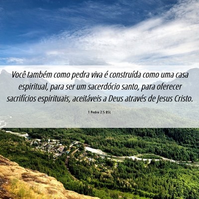 Picture 06 - 1 Pedro 2:5 BSL - Você também como pedra viva é construída como - Bible Verse Picture