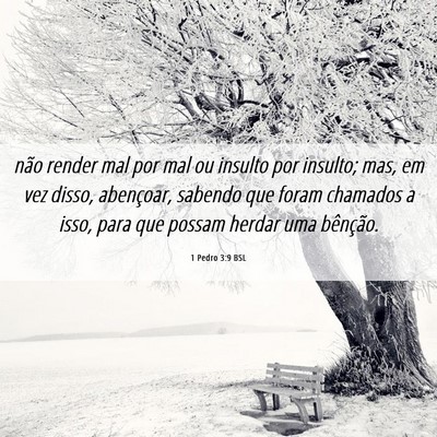 Picture 06 - 1 Pedro 3:9 BSL - não render mal por mal ou insulto por insulto; - Bible Verse Picture