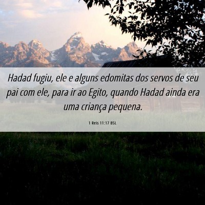 Picture 06 - 1 Reis 11:17 BSL - Hadad fugiu, ele e alguns edomitas dos servos de - Bible Verse Picture