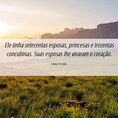 Picture 06 - 1 Reis 11:3 BSL - Ele tinha setecentas esposas, princesas e - Bible Verse Picture
