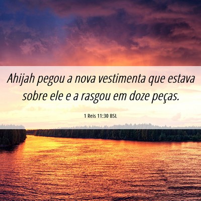 Picture 06 - 1 Reis 11:30 BSL - Ahijah pegou a nova vestimenta que estava sobre - Bible Verse Picture