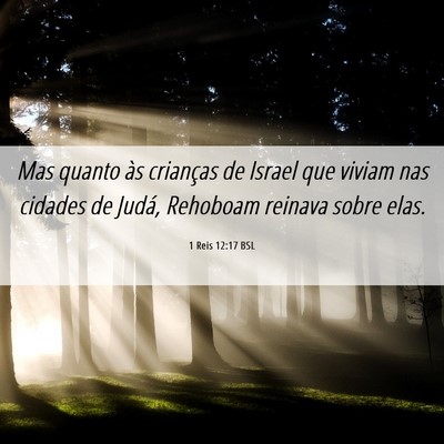 Picture 06 - 1 Reis 12:17 BSL - Mas quanto às crianças de Israel que viviam nas - Bible Verse Picture