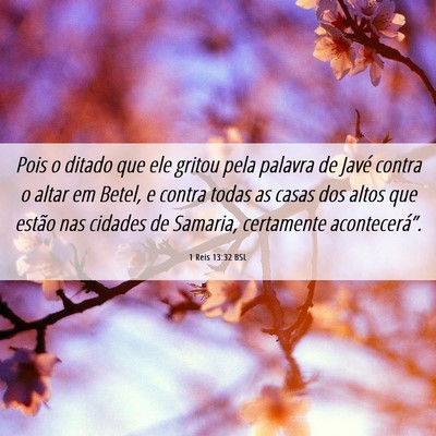 Picture 06 - 1 Reis 13:32 BSL - Pois o ditado que ele gritou pela palavra de - Bible Verse Picture