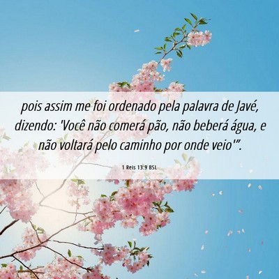Picture 06 - 1 Reis 13:9 BSL - pois assim me foi ordenado pela palavra de Javé, - Bible Verse Picture