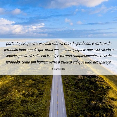 Picture 06 - 1 Reis 14:10 BSL - portanto, eis que trarei o mal sobre a casa de - Bible Verse Picture