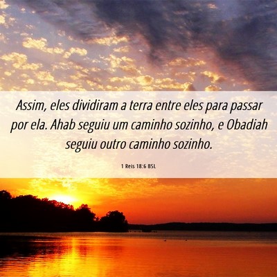 Picture 06 - 1 Reis 18:6 BSL - Assim, eles dividiram a terra entre eles para - Bible Verse Picture
