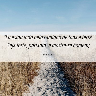 Picture 06 - 1 Reis 2:2 BSL - “Eu estou indo pelo caminho de toda a terra. - Bible Verse Picture