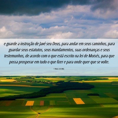 Picture 06 - 1 Reis 2:3 BSL - e guarde a instrução de Javé seu Deus, para - Bible Verse Picture