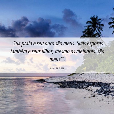 Picture 06 - 1 Reis 20:3 BSL - 'Sua prata e seu ouro são meus. Suas esposas - Bible Verse Picture