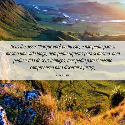 Picture 06 - 1 Reis 3:11 BSL - Deus lhe disse: “Porque você pediu isto, e - Bible Verse Picture