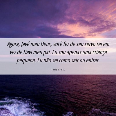 Picture 06 - 1 Reis 3:7 BSL - Agora, Javé meu Deus, você fez de seu servo rei - Bible Verse Picture