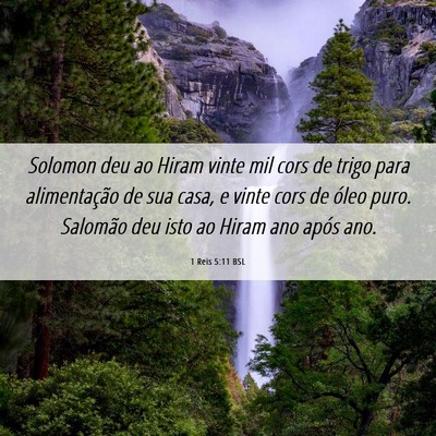 Picture 06 - 1 Reis 5:11 BSL - Solomon deu ao Hiram vinte mil cors de trigo para - Bible Verse Picture