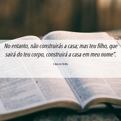 Picture 06 - 1 Reis 8:19 BSL - No entanto, não construirás a casa; mas teu - Bible Verse Picture