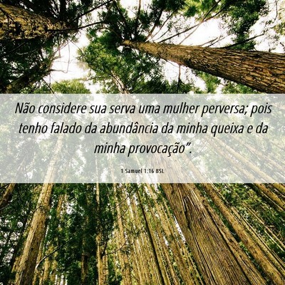 Picture 06 - 1 Samuel 1:16 BSL - Não considere sua serva uma mulher perversa; - Bible Verse Picture