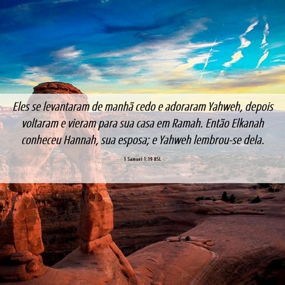 Picture 06 - 1 Samuel 1:19 BSL - Eles se levantaram de manhã cedo e adoraram - Bible Verse Picture