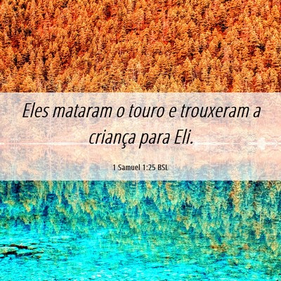 Picture 06 - 1 Samuel 1:25 BSL - Eles mataram o touro e trouxeram a criança para - Bible Verse Picture