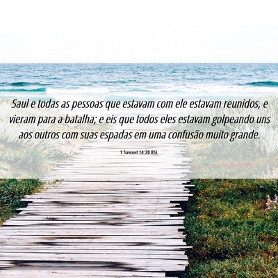 Picture 06 - 1 Samuel 14:20 BSL - Saul e todas as pessoas que estavam com ele - Bible Verse Picture