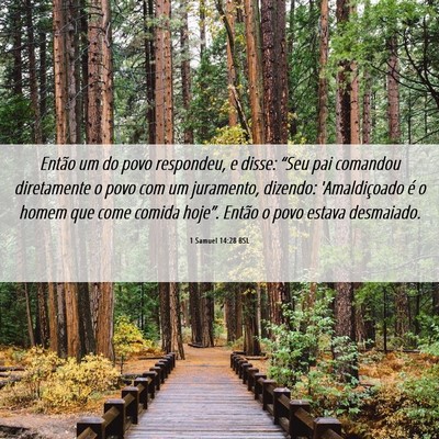 Picture 06 - 1 Samuel 14:28 BSL - Então um do povo respondeu, e disse: “Seu pai - Bible Verse Picture