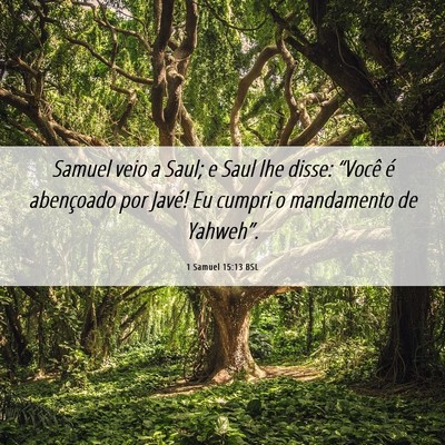 Picture 06 - 1 Samuel 15:13 BSL - Samuel veio a Saul; e Saul lhe disse: “Você é - Bible Verse Picture