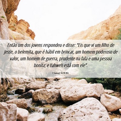 Picture 06 - 1 Samuel 16:18 BSL - Então um dos jovens respondeu e disse: “Eis - Bible Verse Picture