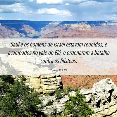 Picture 06 - 1 Samuel 17:2 BSL - Saul e os homens de Israel estavam reunidos, e - Bible Verse Picture