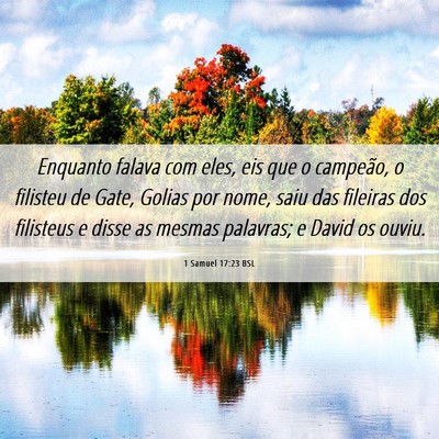 Picture 06 - 1 Samuel 17:23 BSL - Enquanto falava com eles, eis que o campeão, o - Bible Verse Picture