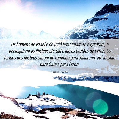 Picture 06 - 1 Samuel 17:52 BSL - Os homens de Israel e de Judá levantaram-se e - Bible Verse Picture