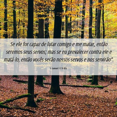 Picture 06 - 1 Samuel 17:9 BSL - Se ele for capaz de lutar comigo e me matar, - Bible Verse Picture