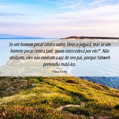 Picture 06 - 1 Samuel 2:25 BSL - Se um homem pecar contra outro, Deus o julgará; - Bible Verse Picture