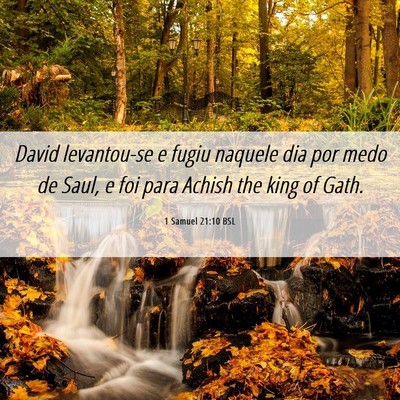Picture 06 - 1 Samuel 21:10 BSL - David levantou-se e fugiu naquele dia por medo de - Bible Verse Picture