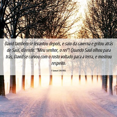 Picture 06 - 1 Samuel 24:8 BSL - David também se levantou depois, e saiu da - Bible Verse Picture