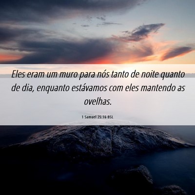 Picture 06 - 1 Samuel 25:16 BSL - Eles eram um muro para nós tanto de noite quanto - Bible Verse Picture