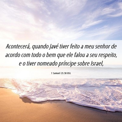 Picture 06 - 1 Samuel 25:30 BSL - Acontecerá, quando Javé tiver feito a meu - Bible Verse Picture