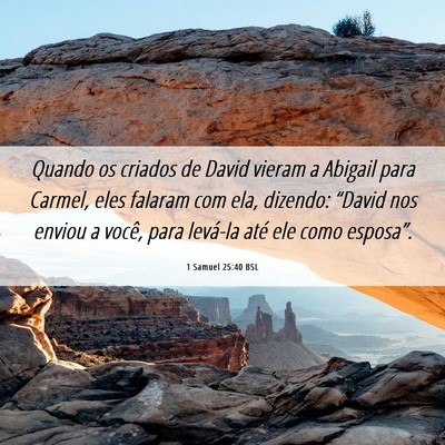 Picture 06 - 1 Samuel 25:40 BSL - Quando os criados de David vieram a Abigail para - Bible Verse Picture