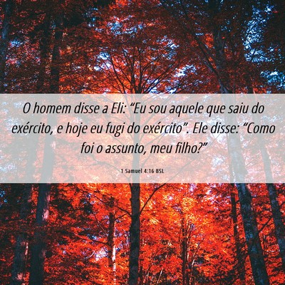 Picture 06 - 1 Samuel 4:16 BSL - O homem disse a Eli: “Eu sou aquele que saiu do - Bible Verse Picture